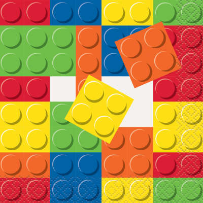 Building Blocks Birthday Party Beverage Napkins 16ct