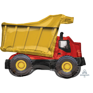 Construction Dump Truck Birthday Party Supershape Foil Balloon Packaged