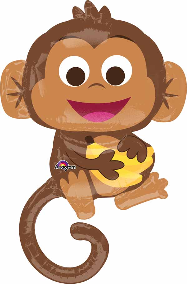 Happy Monkey Supershape Foil Balloon