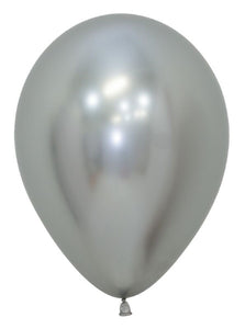 11" Chrome Silver Latex Balloon - 5ct