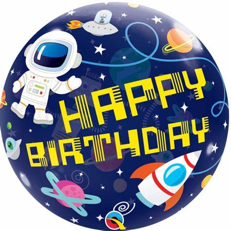 Space Birthday Party Bubble Balloon