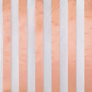 Rose Gold Foil Stripes Luncheon Napkins 16ct - Foil Stamped