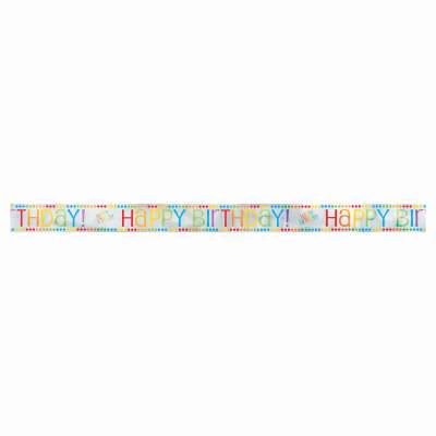 Foil Rainbow Birthday Banner 12 ft