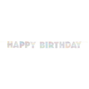 Iridescent Happy Birthday Banner 7.25 ft