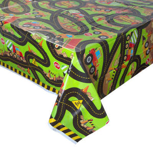 Construction Birthday Party Rectangular Plastic Table Cover 54"x84"