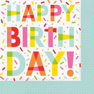 Donut Birthday Party Luncheon Napkins 16ct
