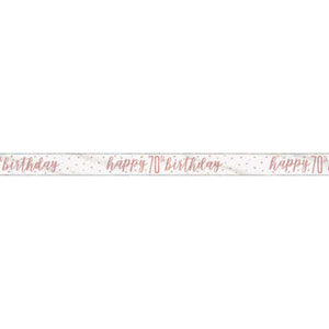 Rose Gold Foil Banner "Happy 70th Birthday"