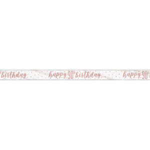 Rose Gold Foil Banner "Happy 90th Birthday"