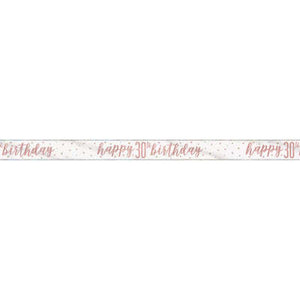 Rose Gold Foil Banner "Happy 30th Birthday"