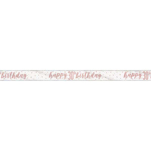 Rose Gold Foil Banner "Happy 30th Birthday"