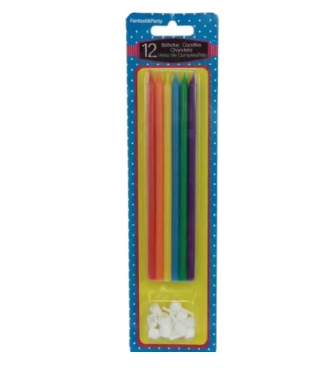Rainbow Assorted Colors Birthday Candles