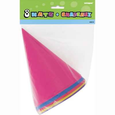 Paper Party Hats - Assorted Colors 8ct