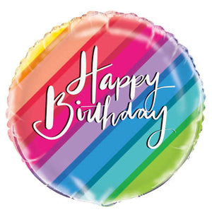 Balloons & Rainbow Birthday Foil Balloon 18" Packaged