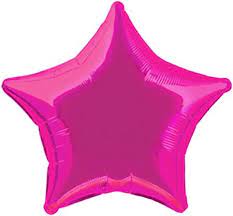 18" Bright Pink Star Shaped Foil Balloon