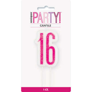 Sweet 16 Numeral Birthday Candles