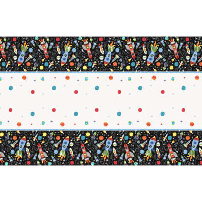 Outer Space Birthday Party Rectangular Plastic Table Cover 54