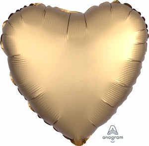 18" Satin Gold Heart Shaped Foil Balloon