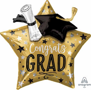 Graduation Star Cap Diploma Foil Balloon