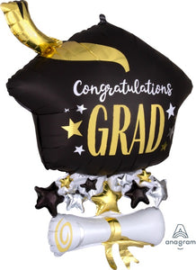 Congratulations Grad Cap Diploma Foil Balloon
