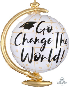 "Go Change The World!" Graduation Foil Balloon