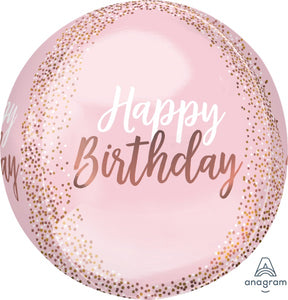 Rose Gold Blush Birthday 15" Orbz Foil Balloon