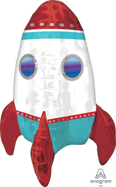 Space Birthday Party 3D Rocket Ship Supershape Foil Balloon