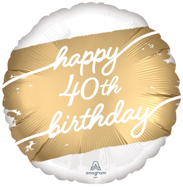 Elegant Gold 40th Birthday Foil Balloon