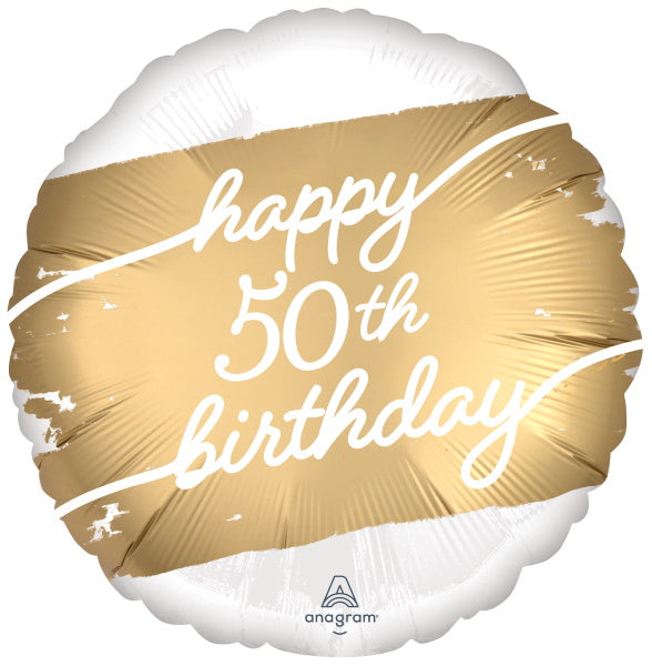 Elegant Gold 50th Birthday Foil Balloon