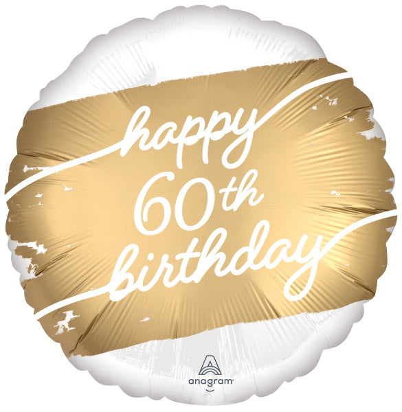 Elegant Gold 60th Birthday Foil Balloon
