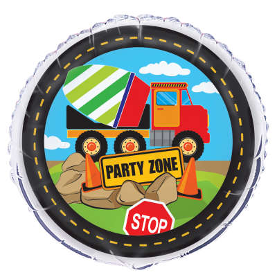 Construction Birthday Party Foil Balloon 18