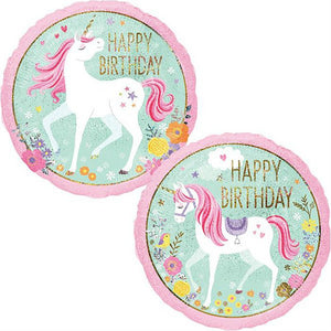 Unicorn Birthday Party Foil Balloon 18" Packaged