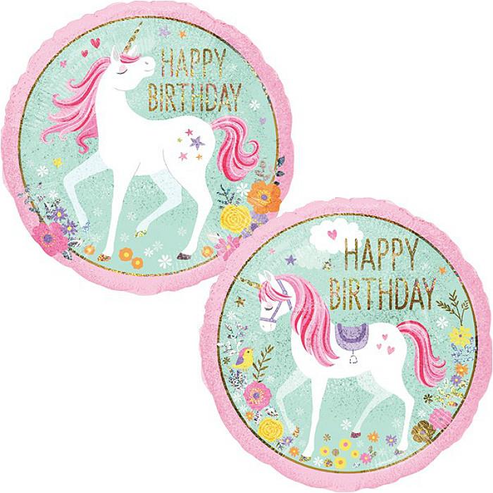 Unicorn Birthday Party Foil Balloon 18