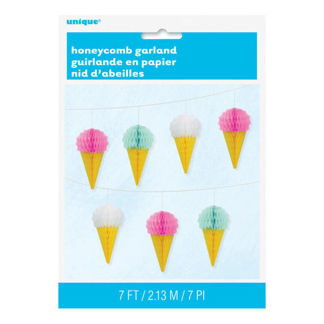 Honeycomb Ice Cream Paper Garland