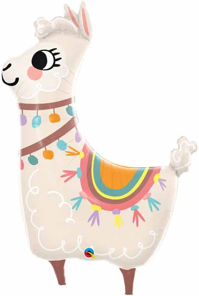 Llama Fun Birthday Supershape Foil Balloon Packaged