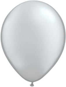 11" Pearl Silver Latex Balloon - 5ct